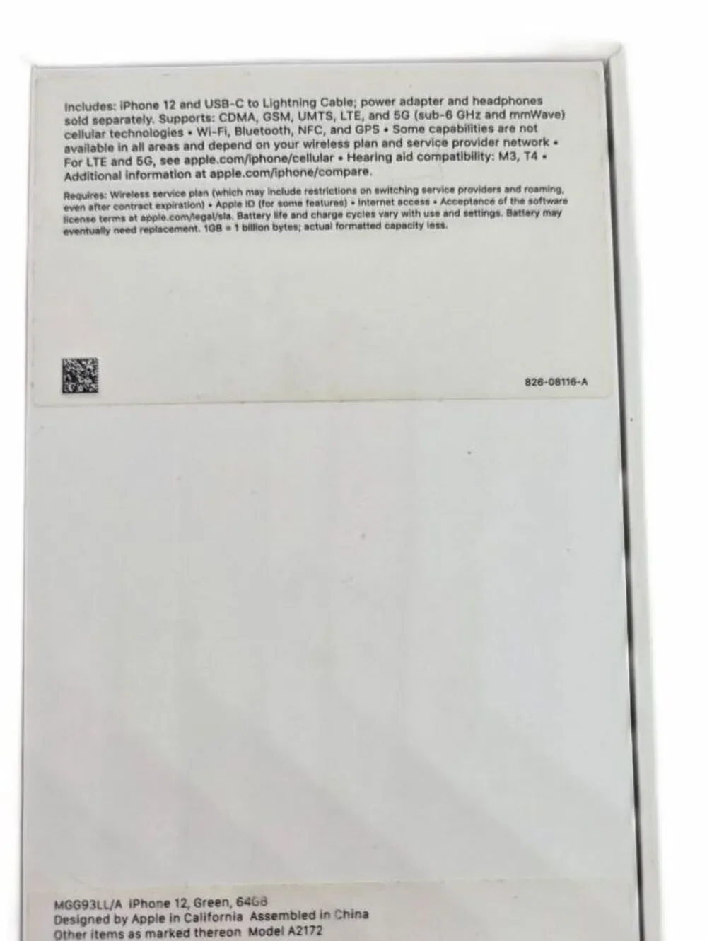 Apple Iphone 12 Green 64GB EMPTY BOX ONLY Replacement Box
